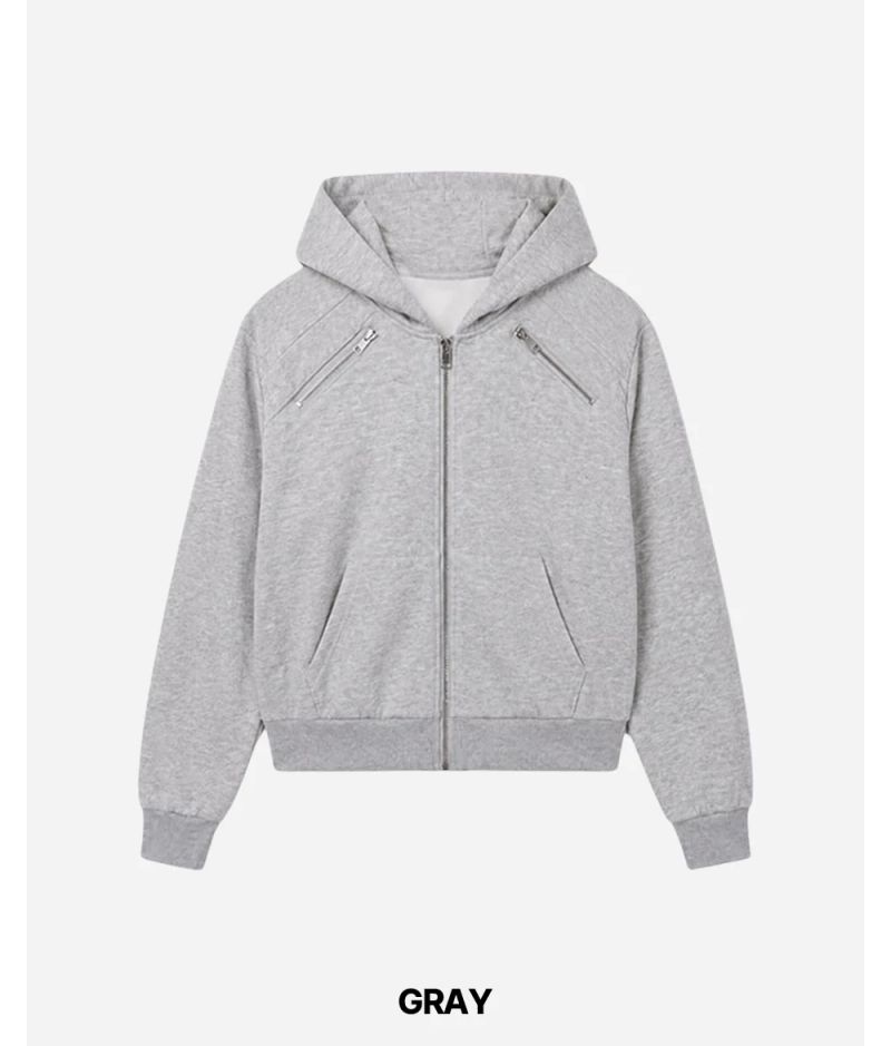 Motor Crop Hood Zip-up