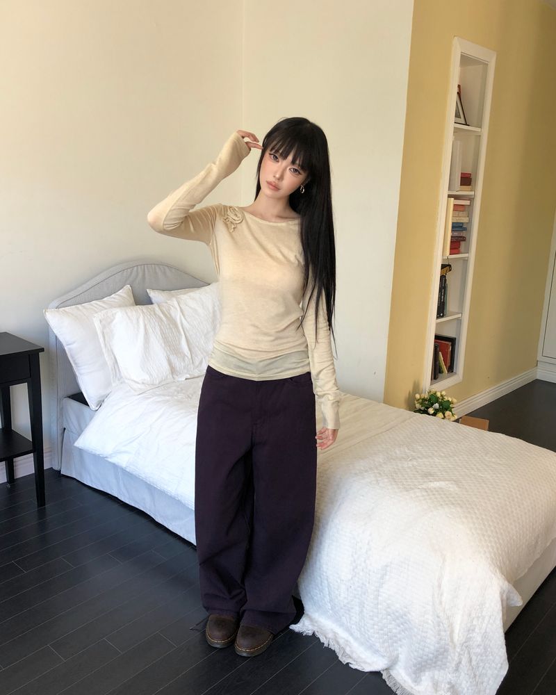 Kool Flower Wool Long-Sleeve T-Shirt