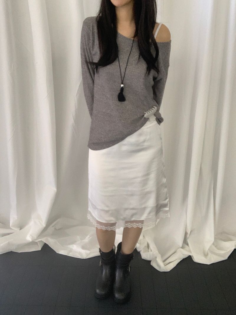 リレア ロングスリーブ メッシュ ニット​