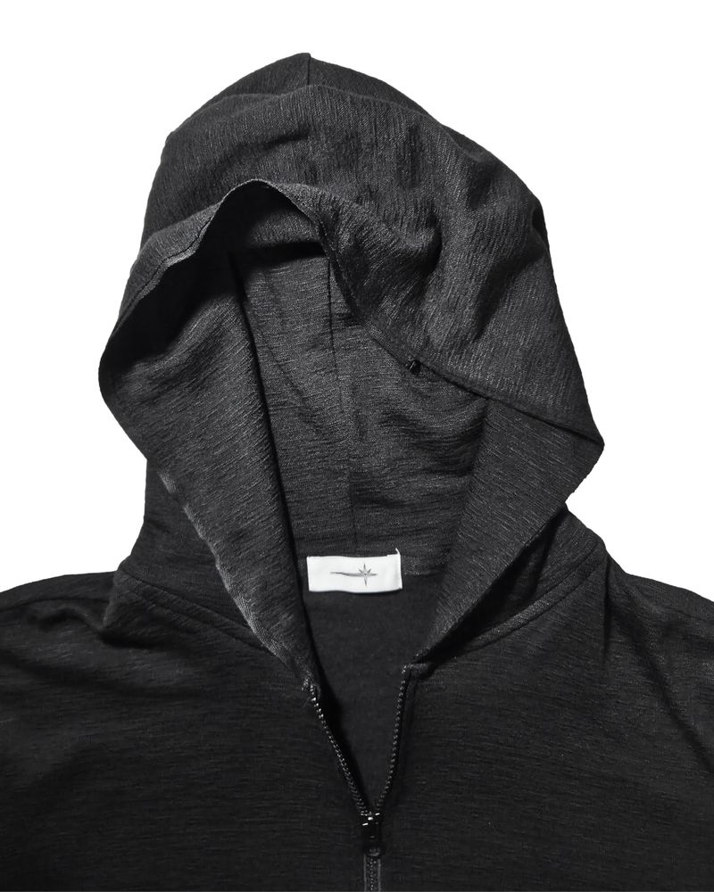 LIGHT HOODIE ZIPUP BLACK
