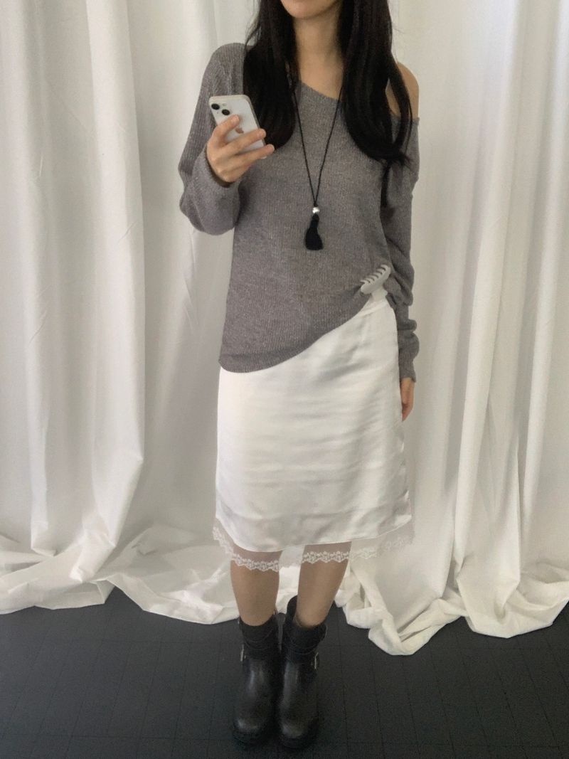リレア ロングスリーブ メッシュ ニット​