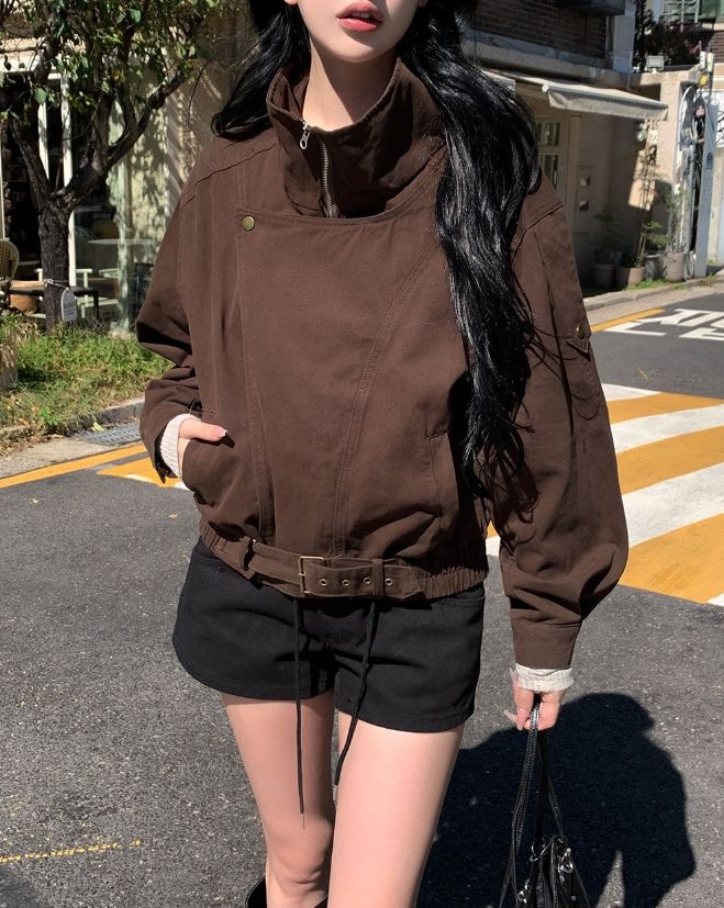 Laco High-Neck Belted Field Jumper