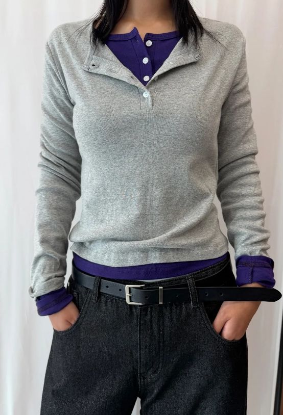 HENLEY BUTTON LONGSLEEVE