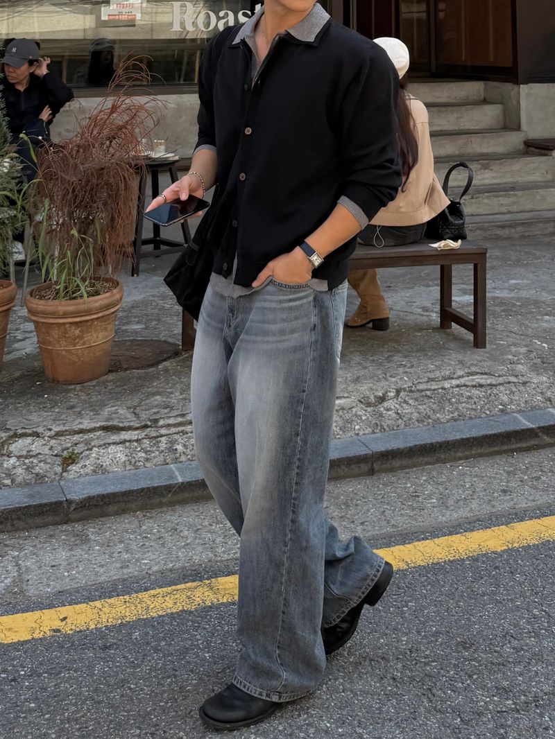 Mas layered collar cardigan
