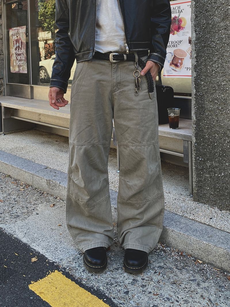 Dust-Washed Cotton Pants 2C