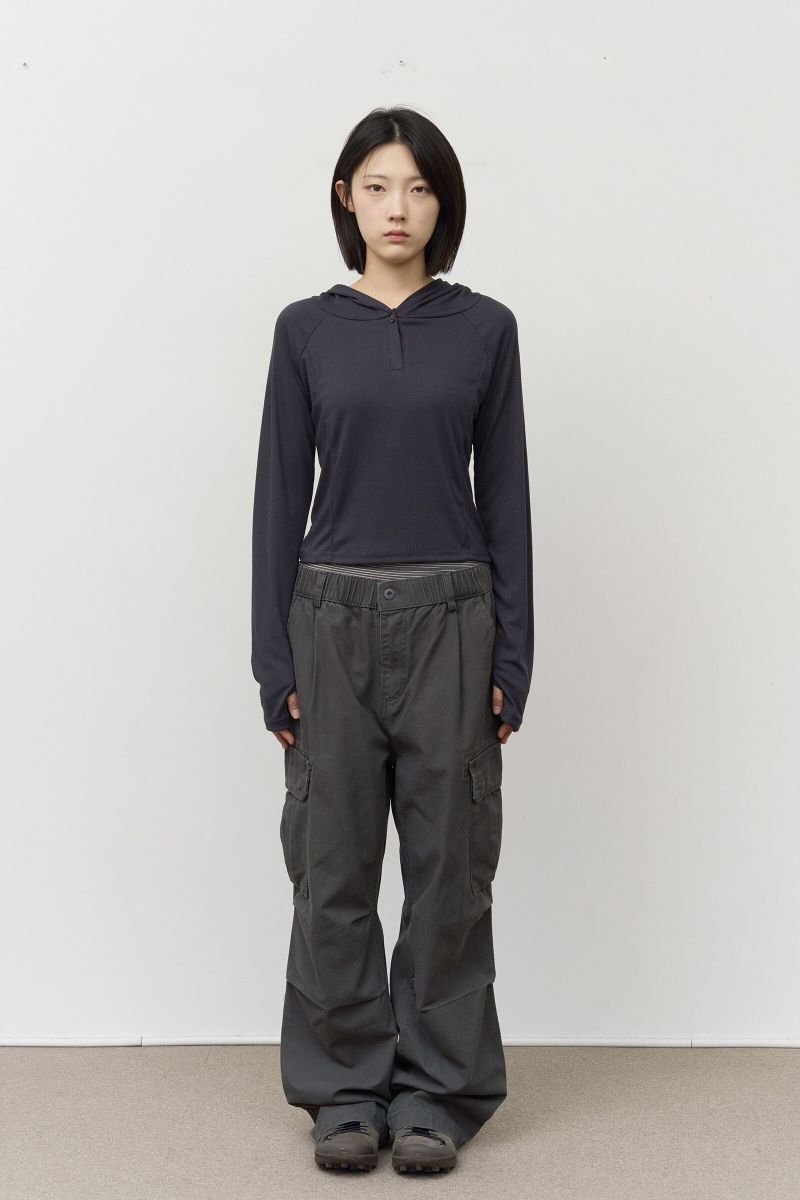 (W) ロジュ フーデッド トップ