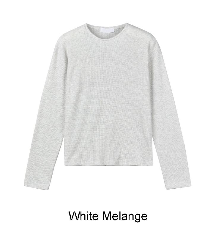 Crew Waffle Crop Long Sleeve
