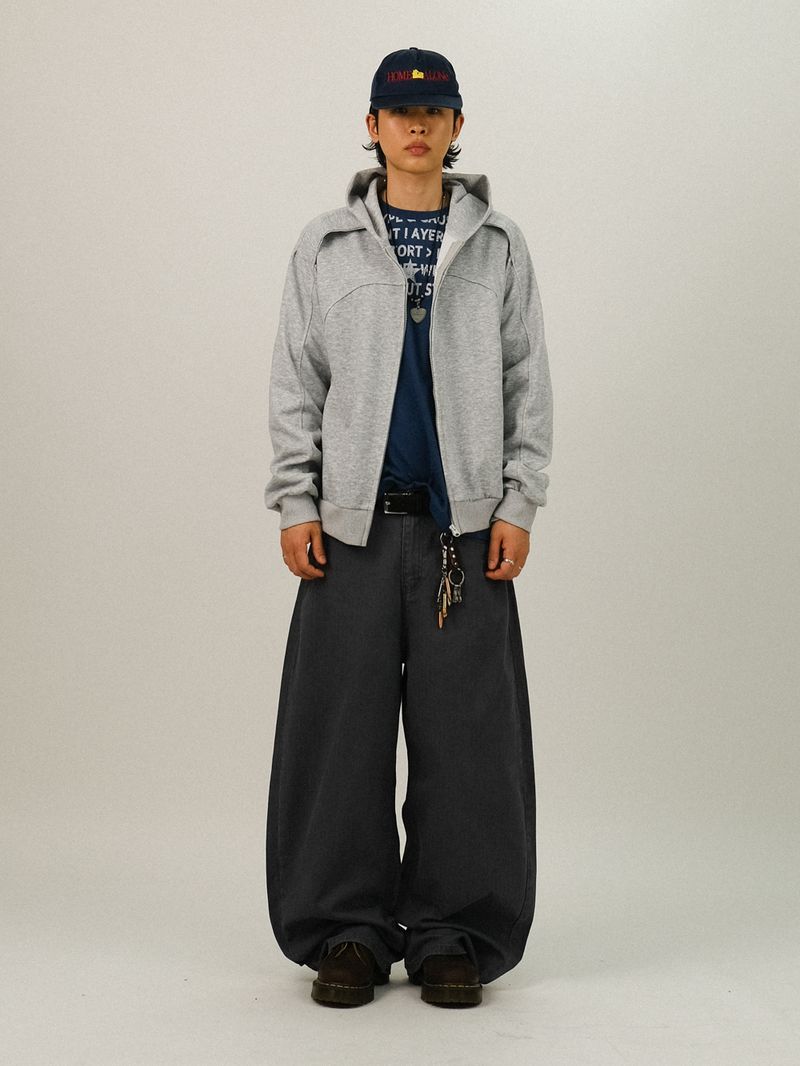 HS Crop Panel Zip-Up Hoodie