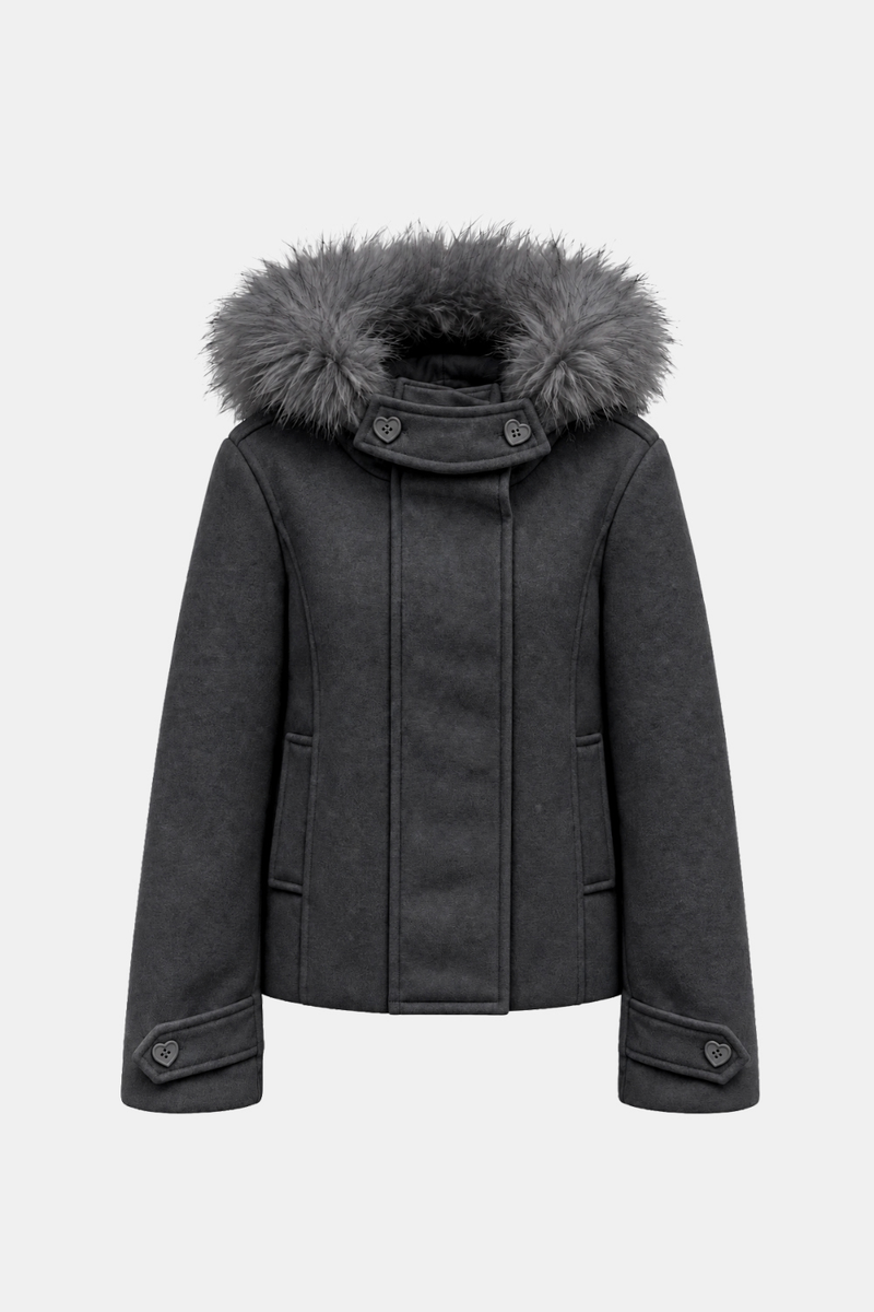 Amelia Fur Hood Short Coat