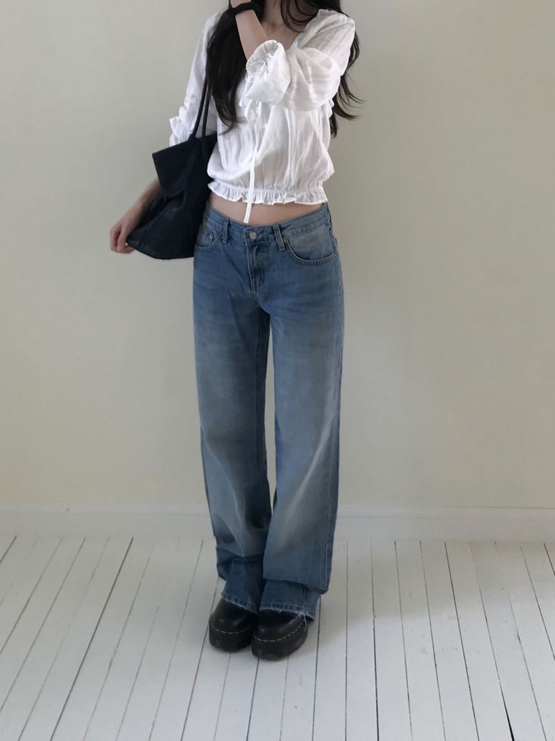 Irene Frill Ribbon Blouse (2 colors)