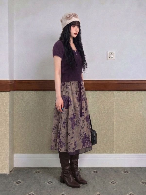 VIVIC（ビビク）の「VINTAGE WILD-ROSE LAYERED SKIRT（Skirts）」