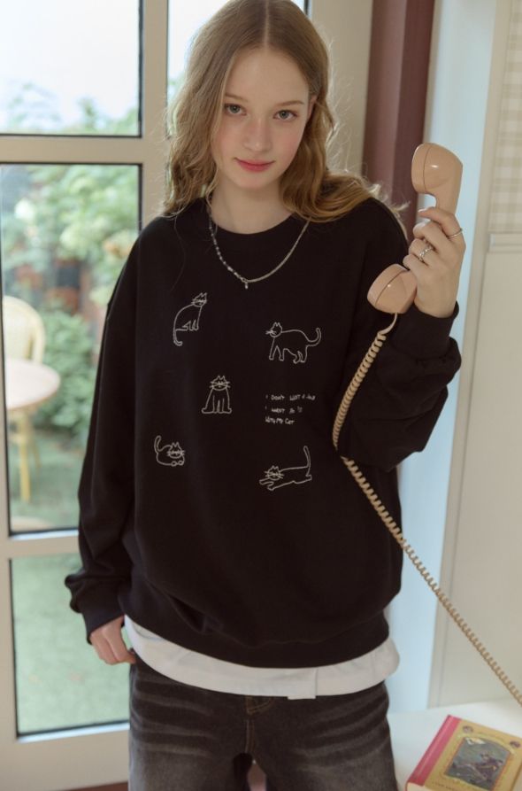26FW★ My Kitty Embroidered Sweatshirt