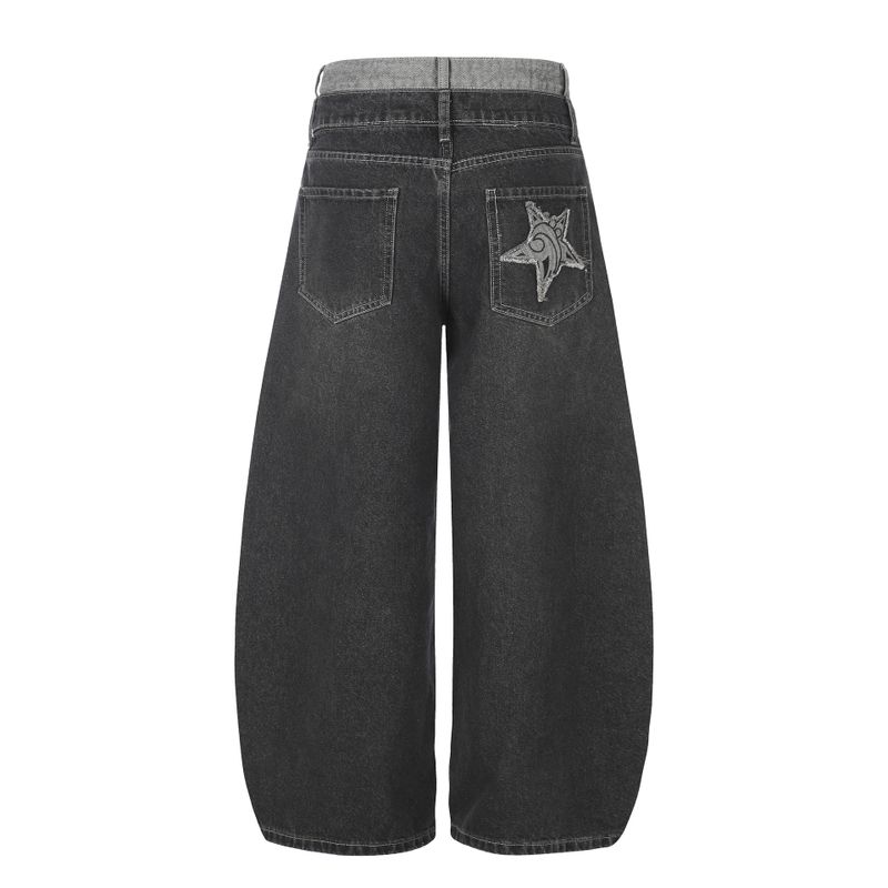 Nova Star Patchwork Balloon Wide Jeans