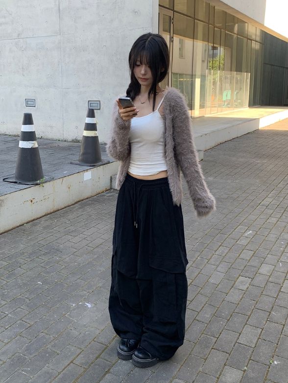 ヴェオンボタンファーソフトブイネックカーディガン