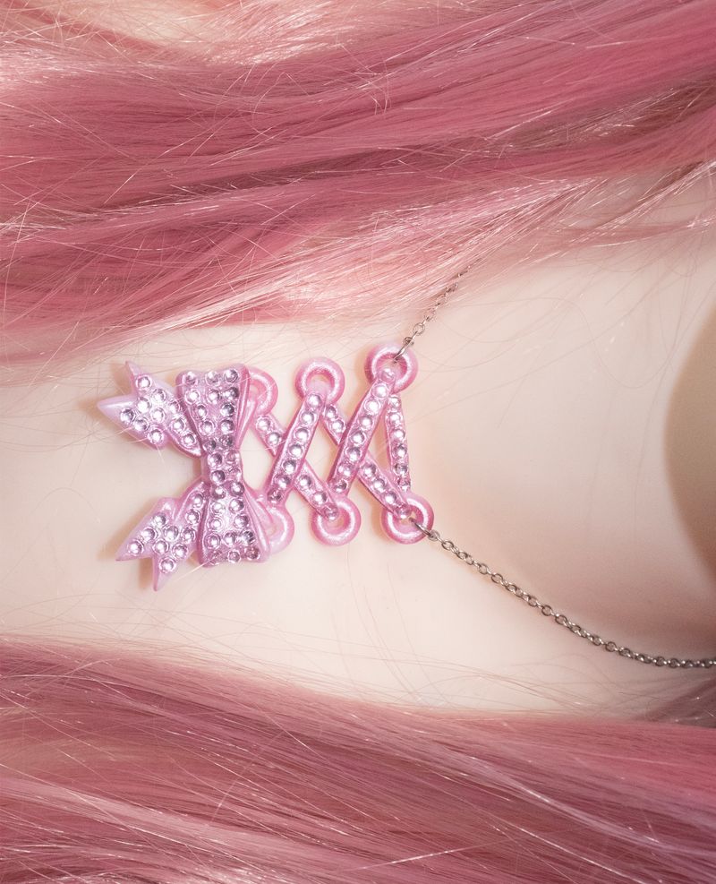 Eyelet Lace-up Necklace