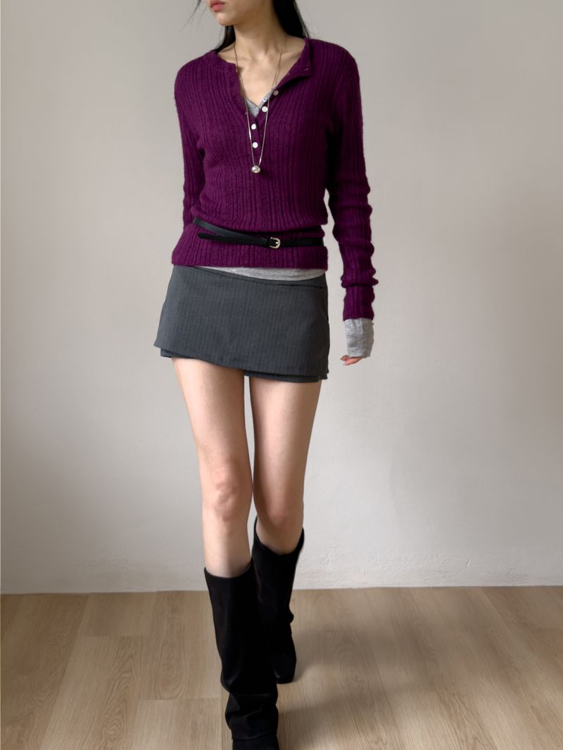 Milo Striped Layered Skirt Pants