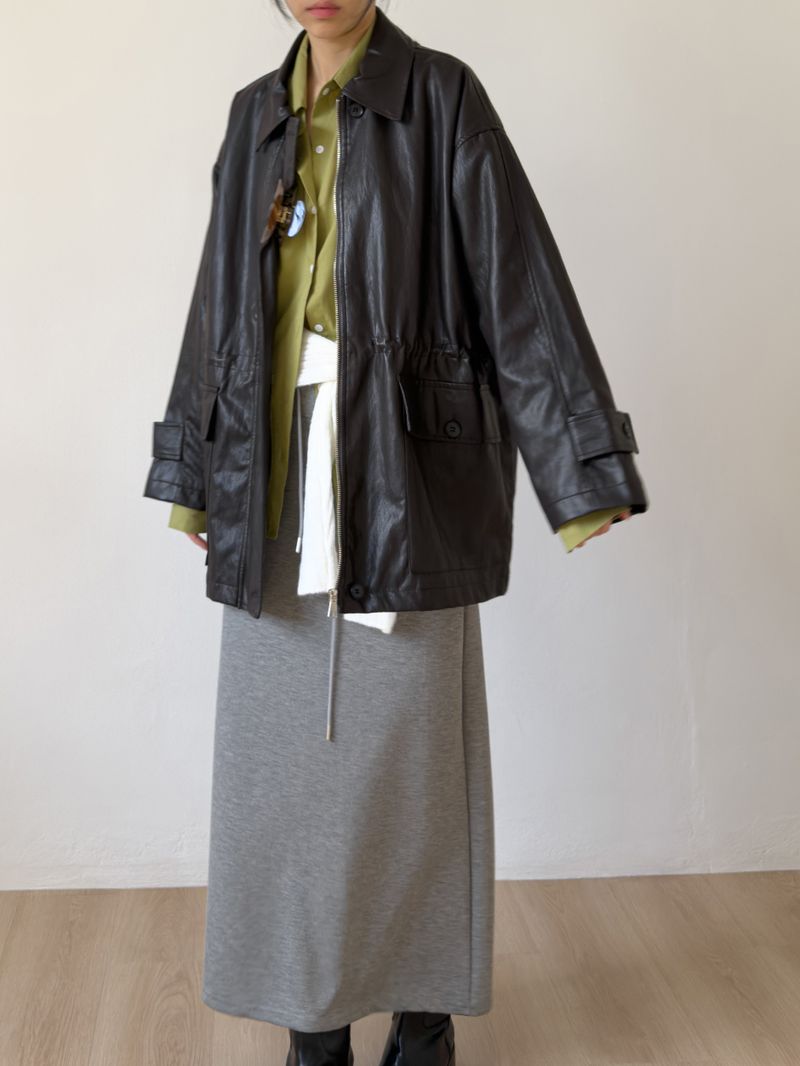 Eleanor Leather Safari Half Jacket