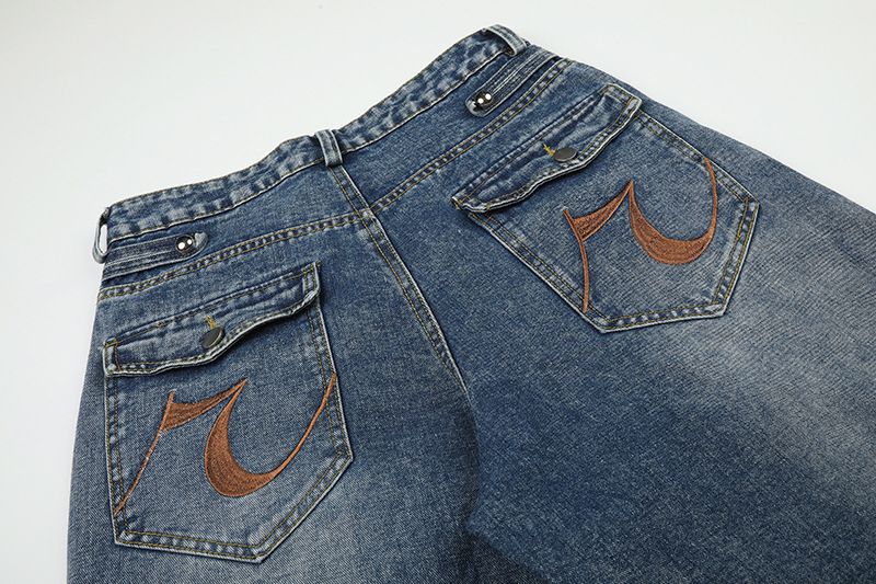 Rosie Multi-Pocket Wide Denim Pants