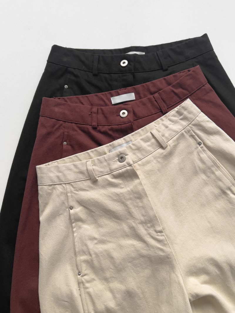 215 Rivet Curved Wide Pants