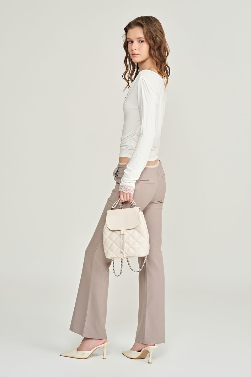 Ivy lace bootcut trousers, Taupe