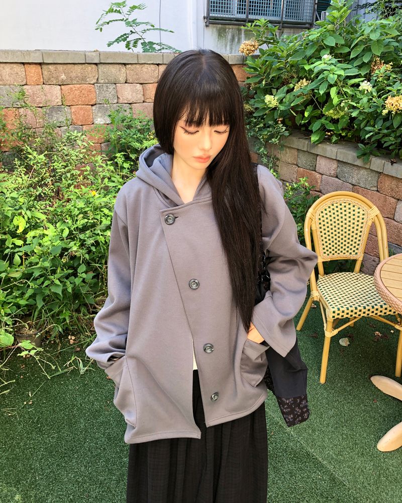 WONDER WONDER（ワンダーワンダー）の「ミュー ボタン フーデッド ジャケット（ジャケット/アウター）」