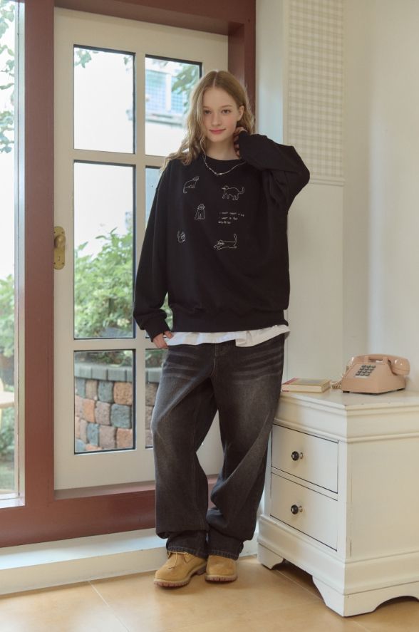 26FW★ My Kitty Embroidered Sweatshirt