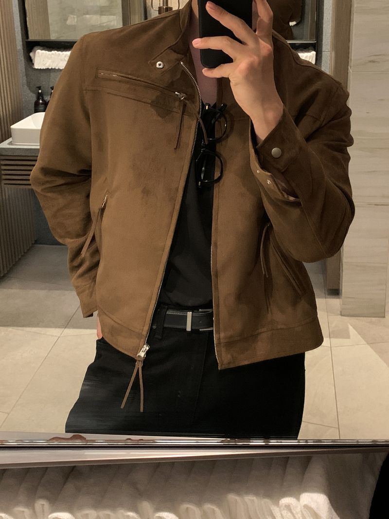 LOOKPLE（ルックプル）の「Look Flatum Urban Suede Crop Two-Way Jacket（Jackets/Outerwear）」