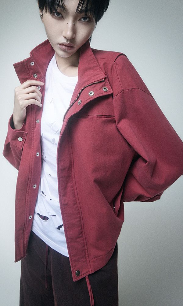 Drapoed Field Jacket Washed Red