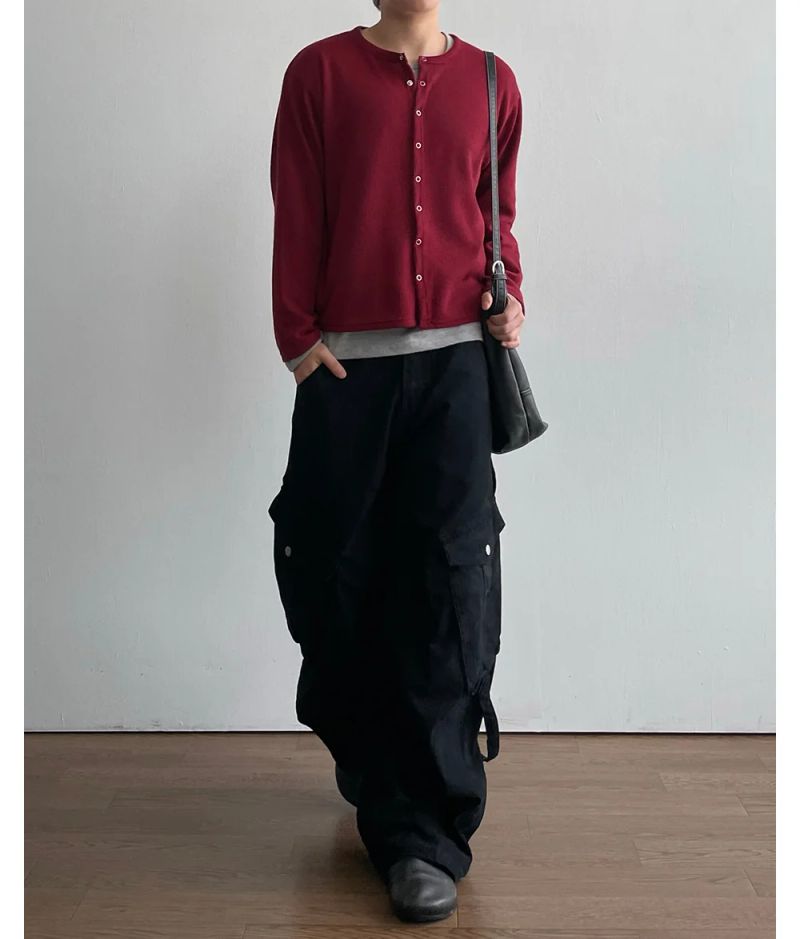 Fleck Cropped Knit Cardigan