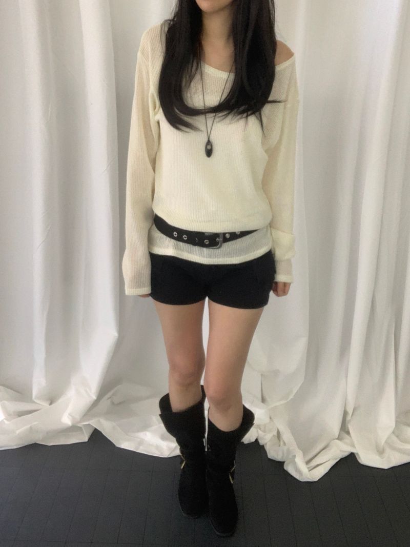 リレア ロングスリーブ メッシュ ニット​