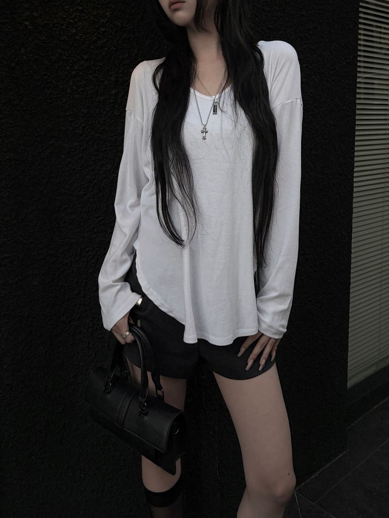 soft u-neck long sleeves (3color)