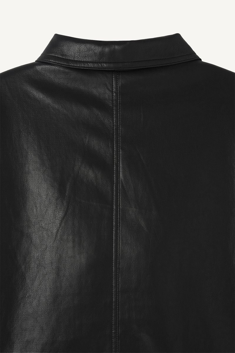 Over Fit Leather Car Coat