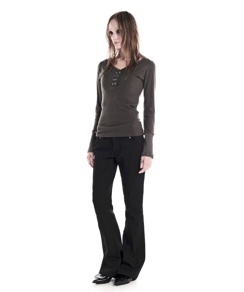 8-BUTTON HENLEY TOP KHAKI