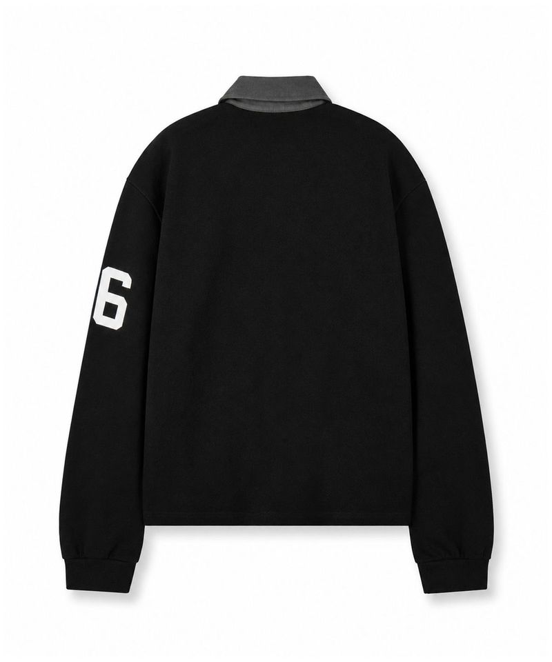 Heraldic Emblem Collar Long Sleeve - Black