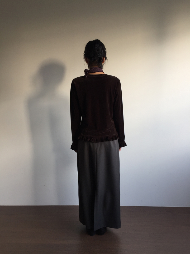 frilly velvet long sleeves (4color)