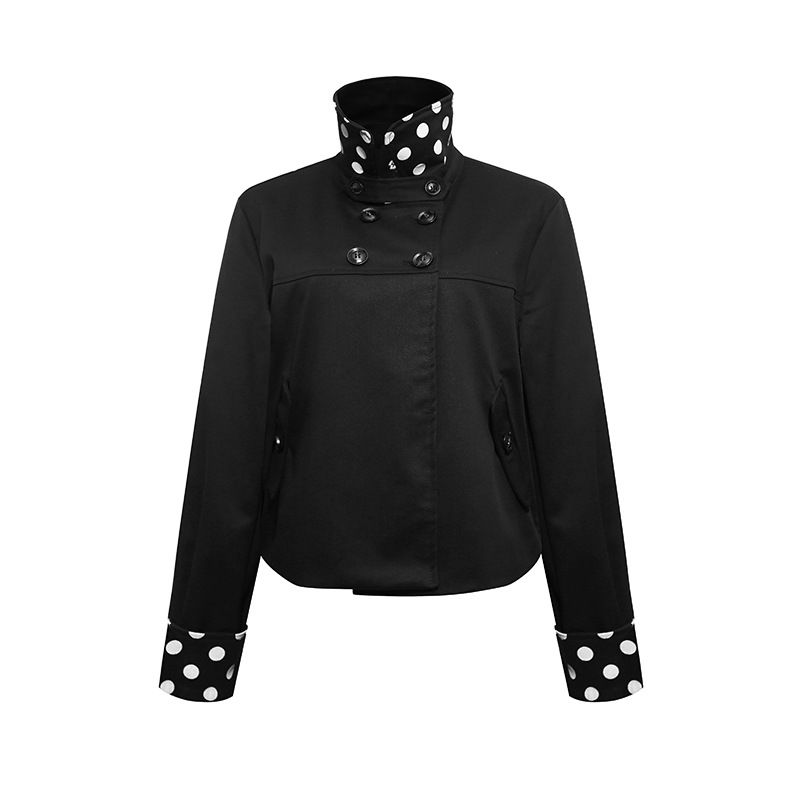 Dottie Double-Button High-Neck Jacket