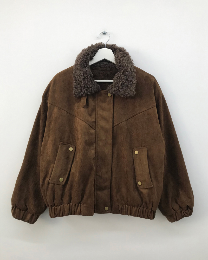 Roya Suede High-Neck Blouson (3color)