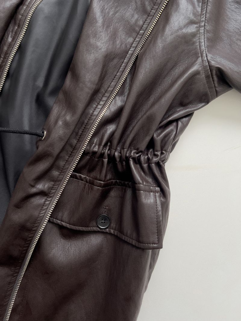 Eleanor Leather Safari Half Jacket