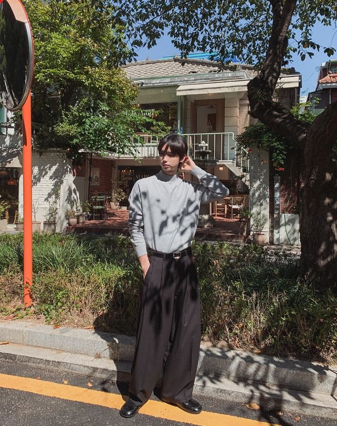 Her Deep V-Tuck Balloon Wide Slacks