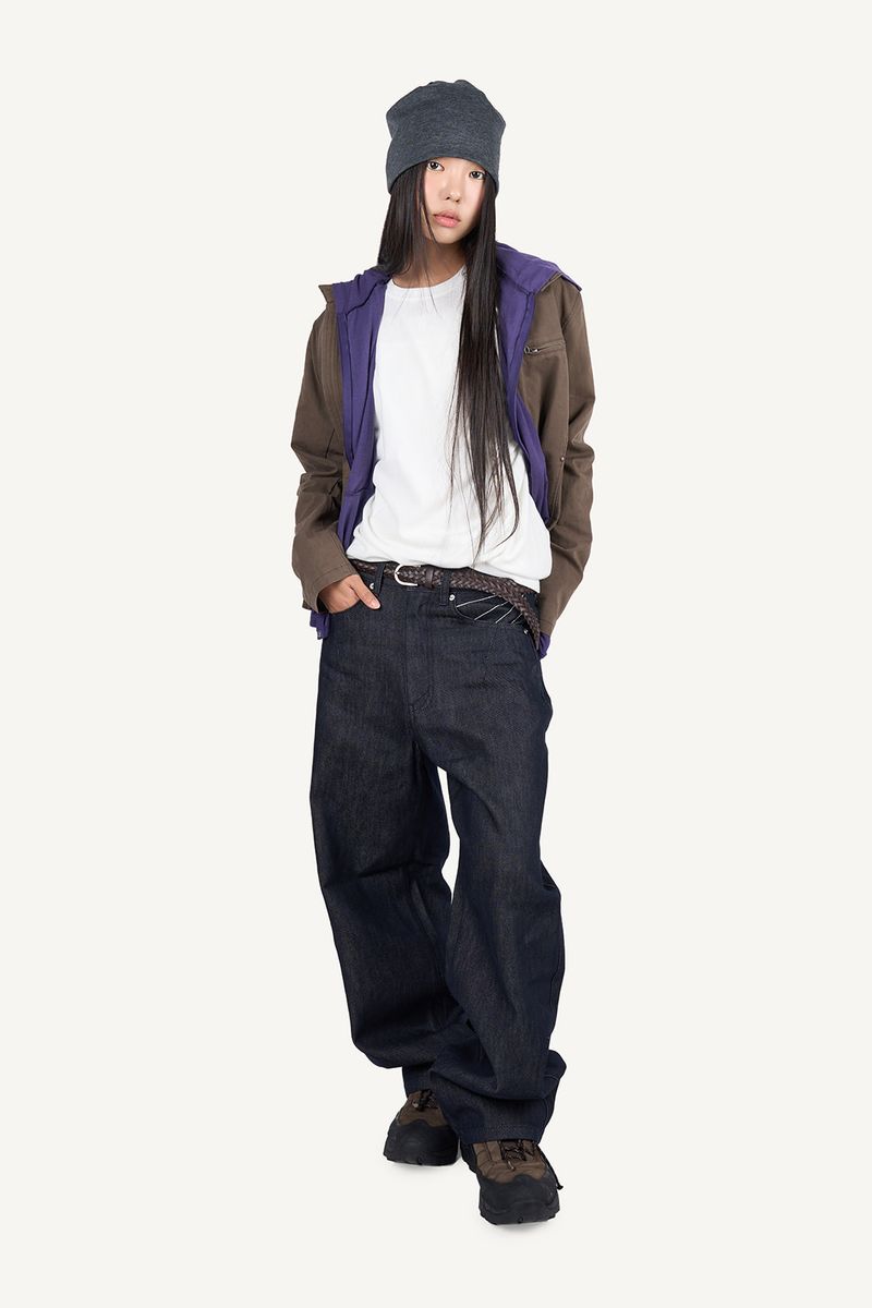 Net Barrel Denim Pants