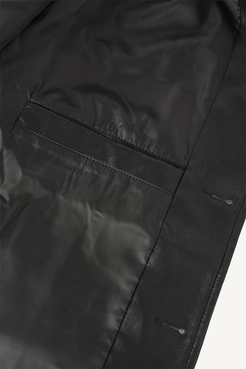 Over Fit Leather Car Coat