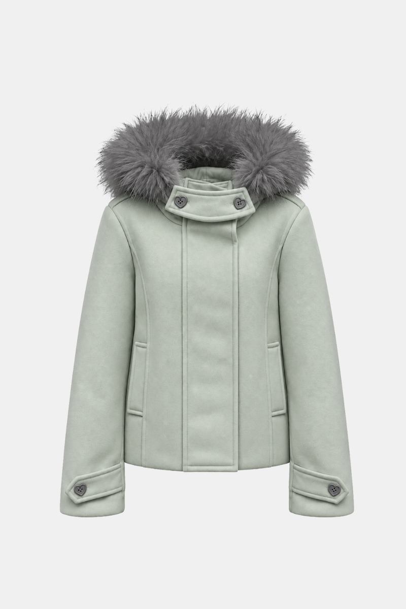 Amelia Fur Hood Short Coat