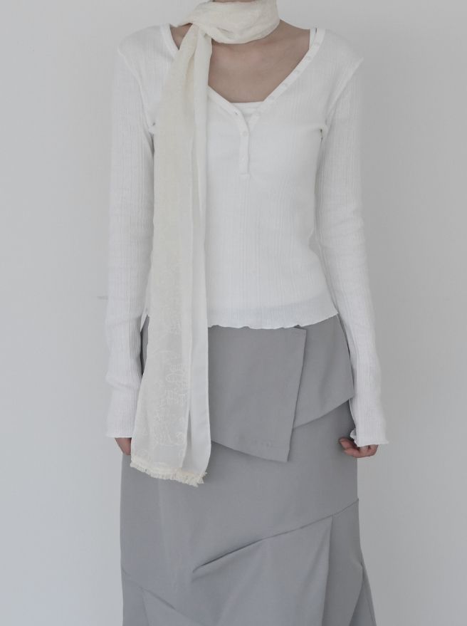 mnem(ムネム)の「ルーエン レース ロング スカーフ(ファッション小物)」