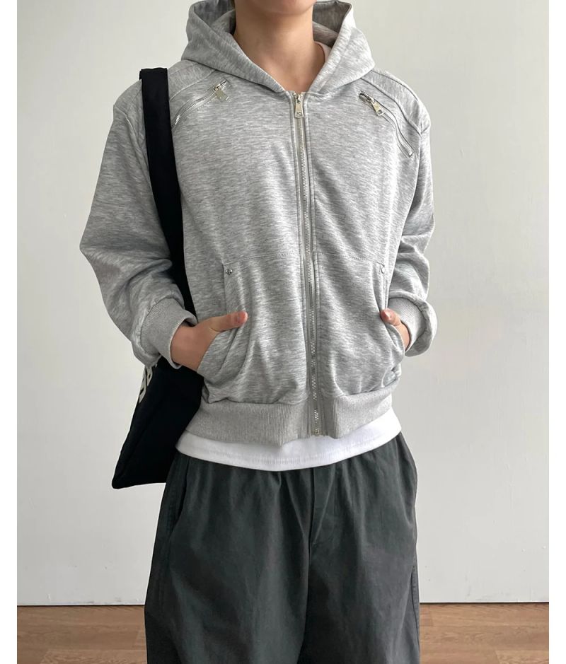 Motor Crop Hood Zip-up