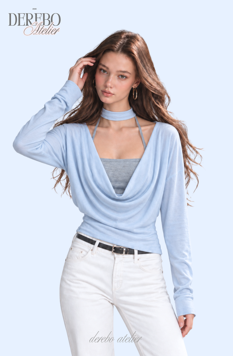 Sky Flow Choker Layered Top