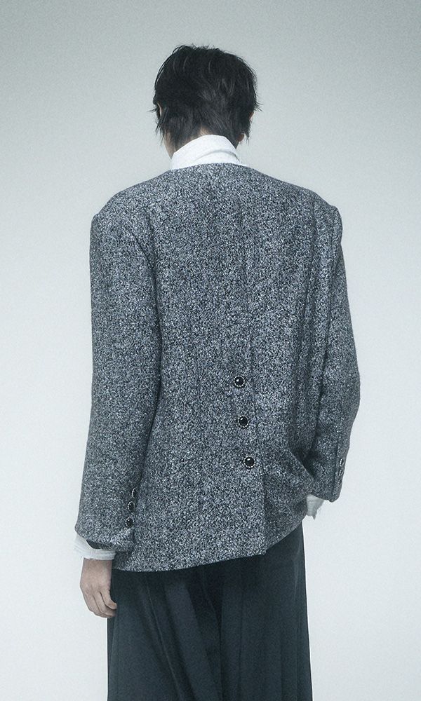Labelless Tweed Jacket Charcoal