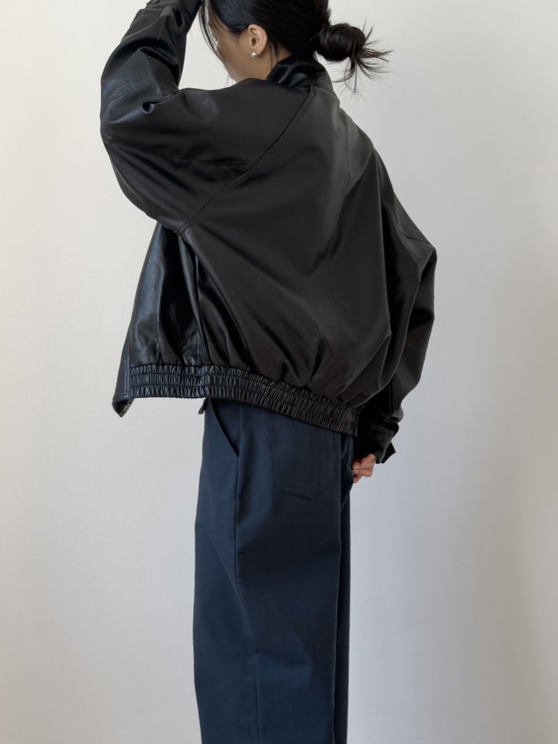 Lehman Leather Over Fit Blouson Jumper
