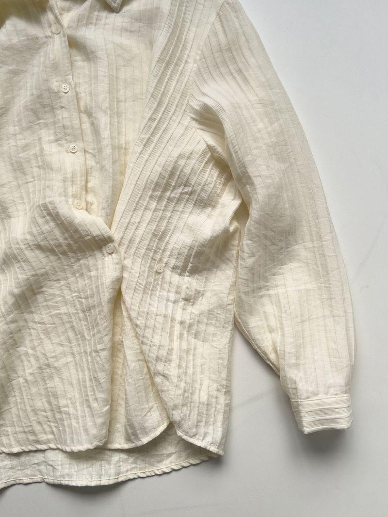 Embossed Wrap Stripe Over Fit Shirt