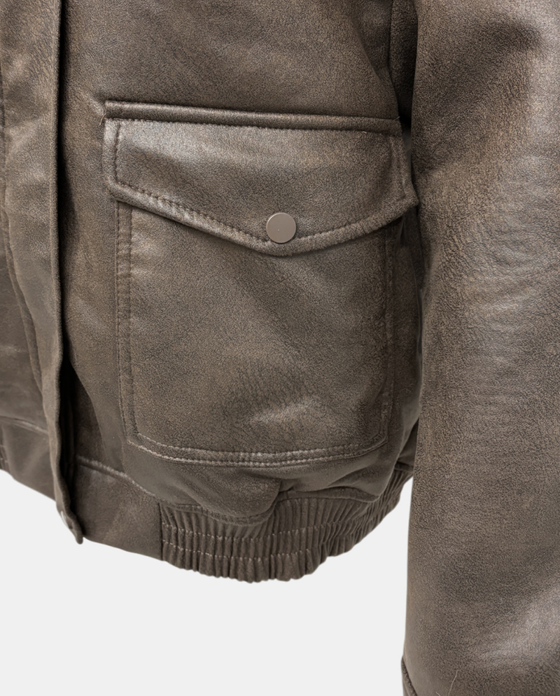 Tay Leather Zip-up Jumper