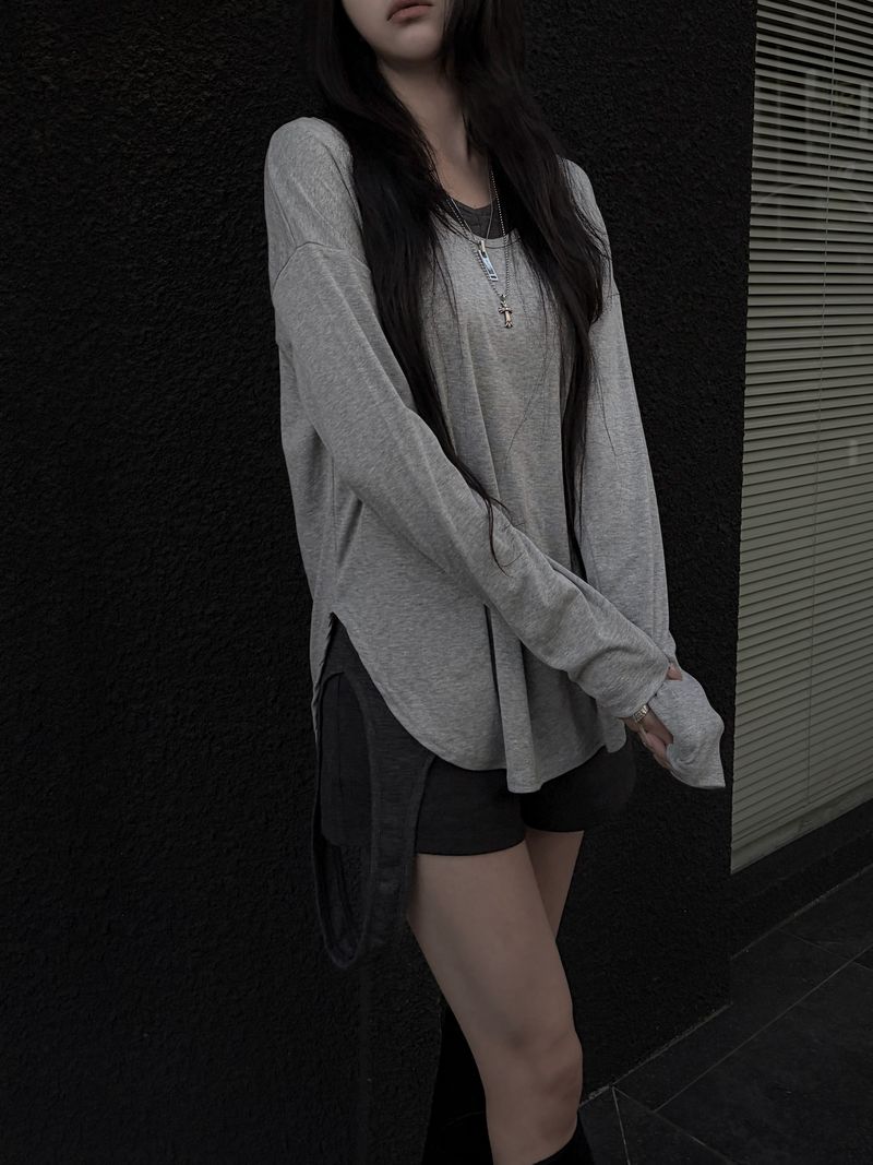 soft u-neck long sleeves (3color)